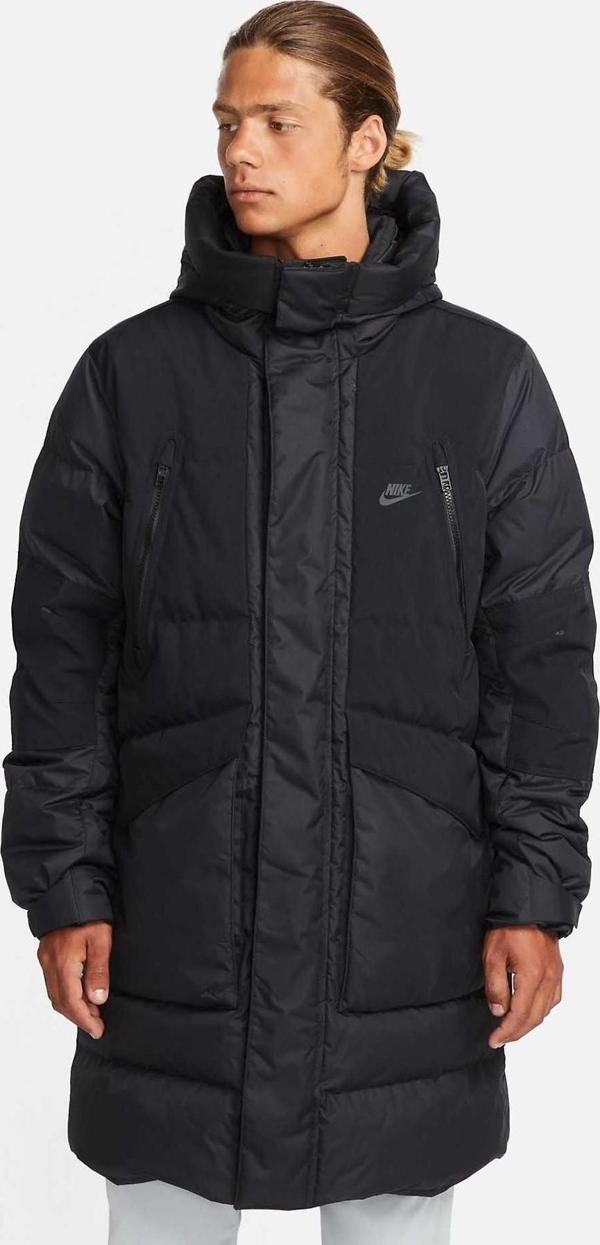 Nike Storm Fit Down Fill Oversize Hoodie Ful Zip Jacket Erkek Su Geçirmez Kaz Tüyü Kapüşonlu Mont Siyah - Image 1