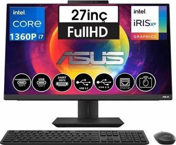 ASUS A5702WVAK-I7161TBB0D Intel I7-1360P 16GB Ram 1tb SSD 27" Fullhd Freedos All In One Bilgisayar - Image 1