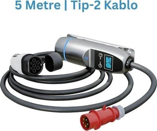 22 kW Akıllı Taşınabilir Araç Şarj Cihazı | 5m Kablo - Image 1