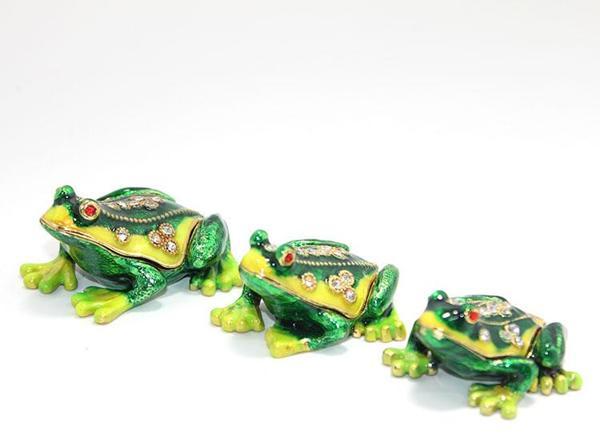 Swarovski Taşlı 3'lü Kurbağa Seti - Image 1