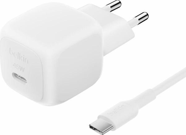 Belkin Kompakt Hızlı Şarj Cihazı 45 W + Usb-C - Usb-C Kablosu Beyaz - Image 1