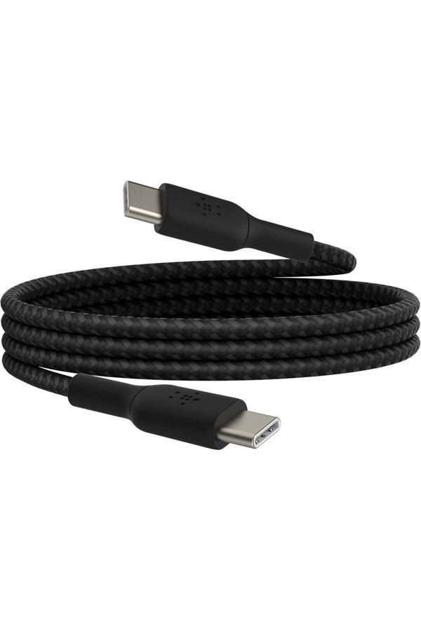 Belkin Boostcharge Örgülü Usb-C Hızlı Şarj Kablosu İphone 15 Galaxy S24 İpad Macbook İçin - 1M Siyah - Image 1
