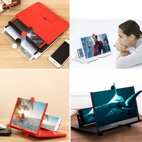 Telefon ve Tablet Ekran Büyütücü Aparat Kırmızı - Image 1