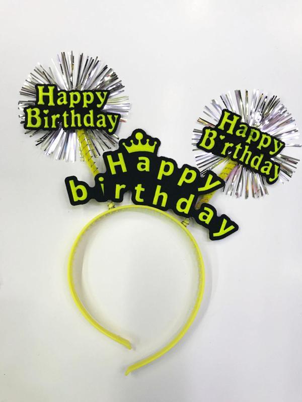 Happy Birthday Neon Renk Doğum Günü Tacı 12 Adet - Image 1