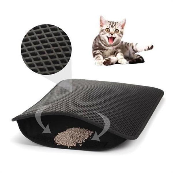 Kedi Tuvalet Önü Kum Toplayıcı Temizleyici Elekli Gri Paspas - Image 1
