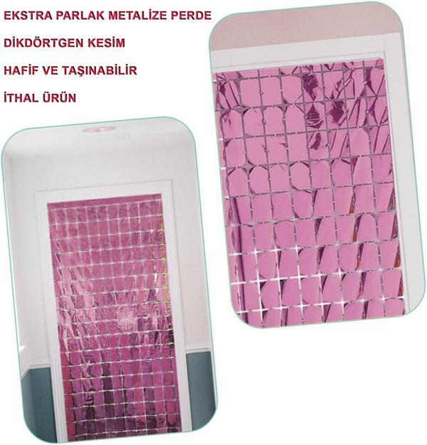 Ekstra Metalize Rose Gold Disko Kapı Perdesi - Image 1
