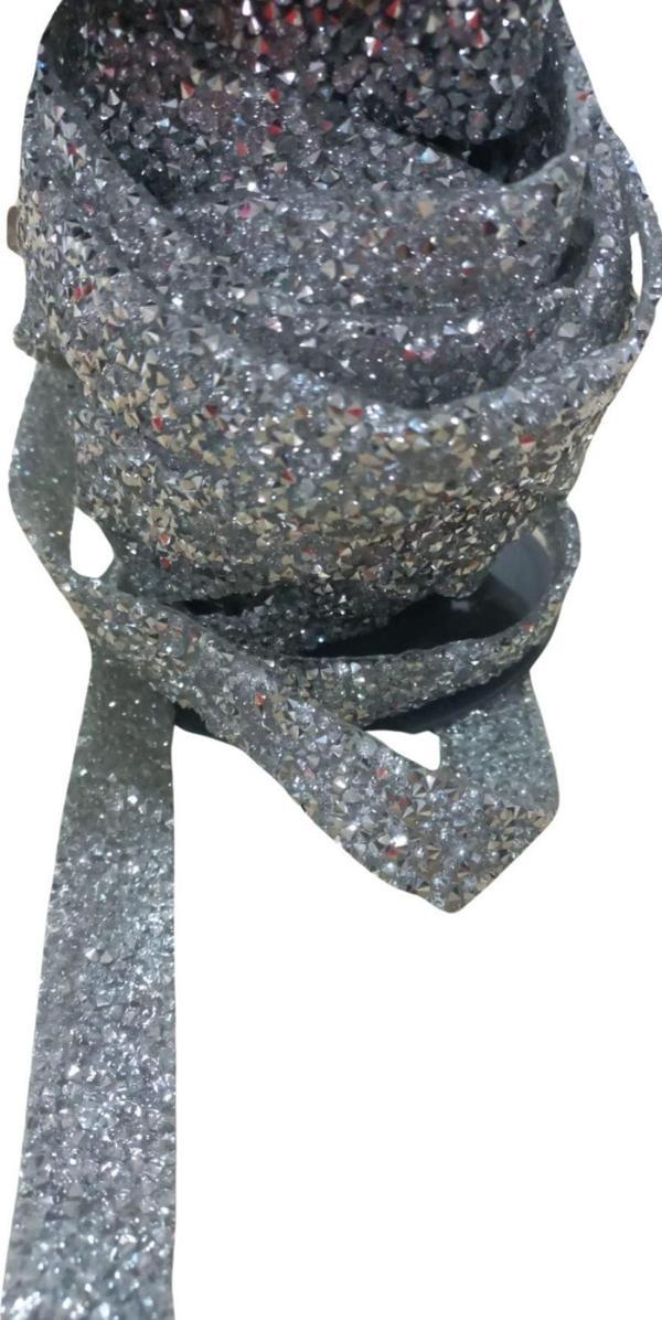 Silikonlu Yapıştırma Taş 1 cm Gümüş 1 Metre - Image 1