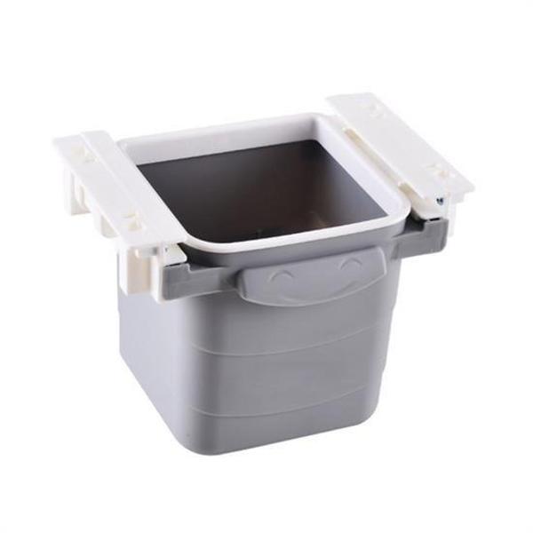 Mini Masa Çöp Kovası Plastik Tezgah Altı Geri Çekilebilir Yapışkanlı Görünmez Bölme Pratik - Image 1