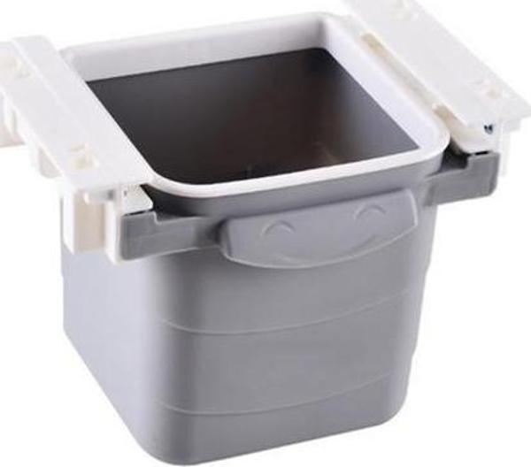 Mini Masa Çöp Kovası Plastik Tezgah Altı Geri Çekilebilir Yapışkanlı Görünmez Bölme Pratik - Image 1