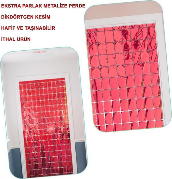 Ekstra Metalize Kırmızı Disko Kapı Perdesi - Image 1