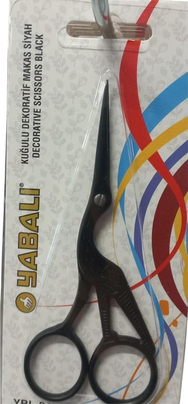 Nakış Makası Kuğulu Dekoratif Makas Siyah  YBL-045 Model 11 - Image 1