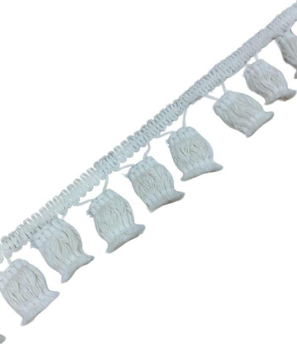 Ponpon Püskül Pamuk en 5 cm Krem 1 Metre - Image 1
