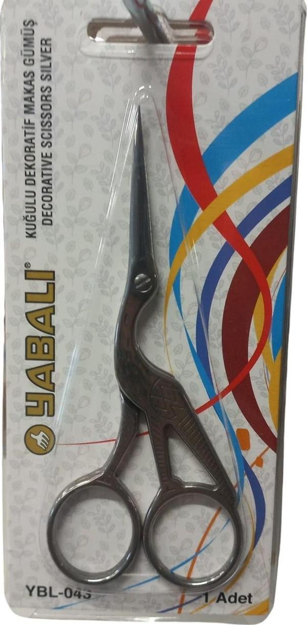 Nakış Makası Kuğulu Dekoratif Makas Gümüş YBL-043 Model 13 - Image 1