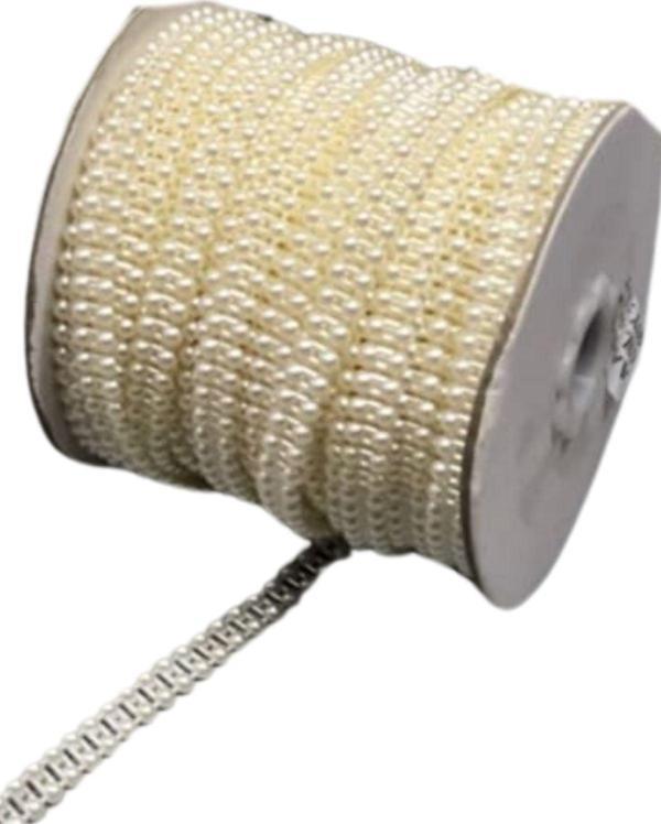 Dikilebilir Sıralı İnci En 1 cm Krem 10 Metre - Image 1
