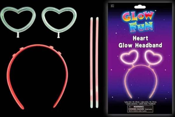 Glow Stick Karanlıkta Yanan Fosforlu Kalp Taç 12 Adet - Image 1