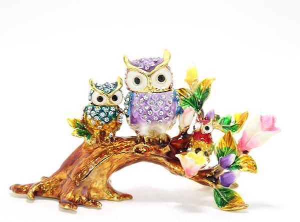 Swarovski Dal Üstünde 3'lü Baykuş - Image 1