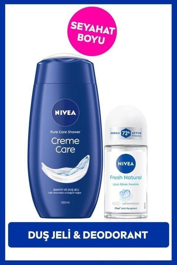 Creme Care Nemlendirici Duş Jeli 250ml ve Roll-on Deodorant Fresh Natural 50ml, 72 Saat Ter Koruması - Image 1