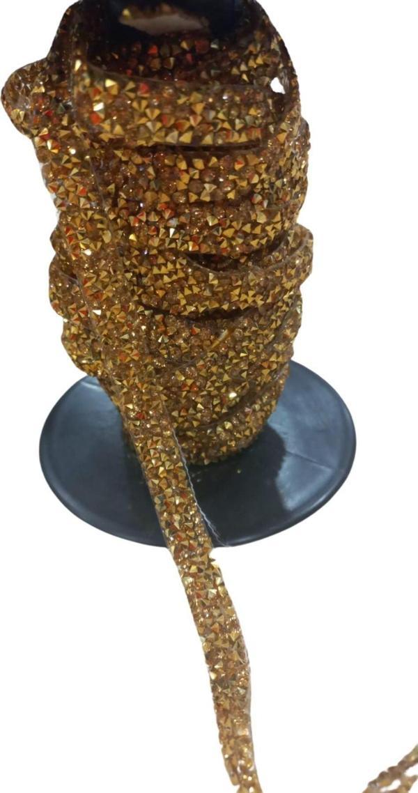 Silikonlu Yapıştırma Taş 1 cm Gold 1 Metre - Image 1