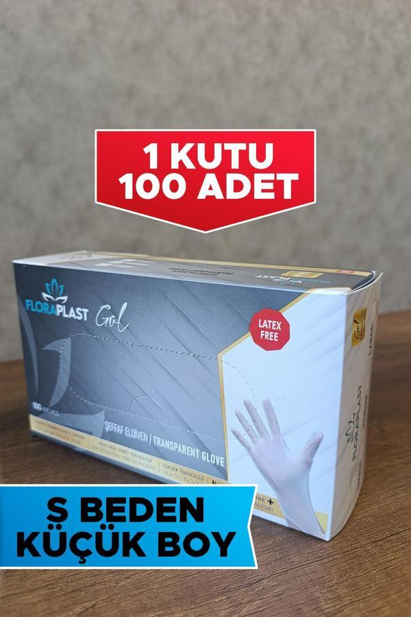 100 Adet S Beden Tek Kullanımlık Eldiven Şeffaf - Image 1