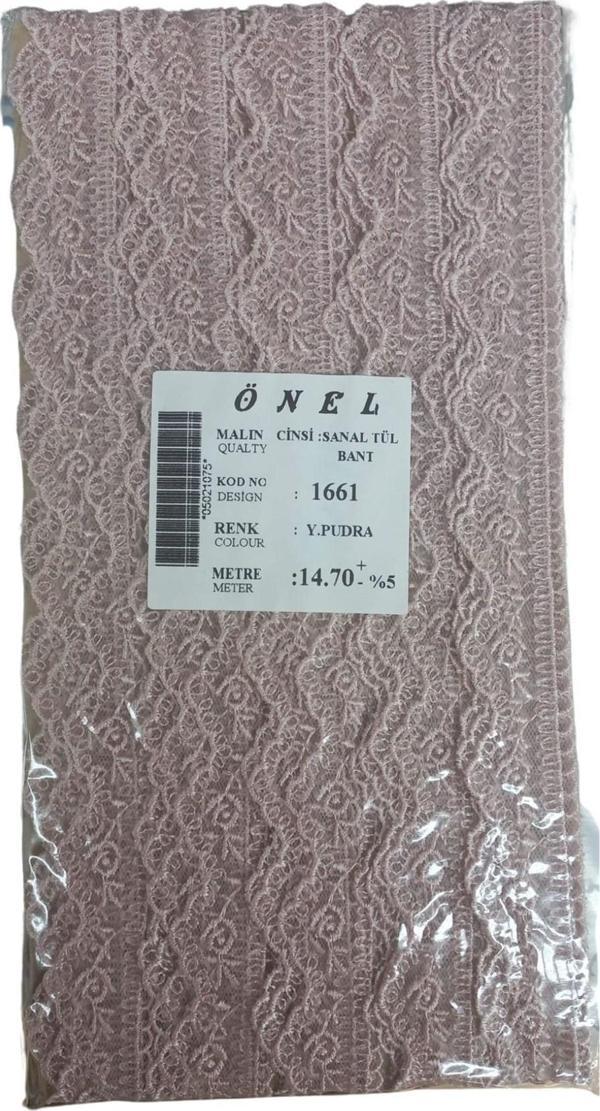 Dantel Polyester Sanal Tül Bant Y.Pudra 14,70 Metre En 6 cm ON-1661-PU - Image 1