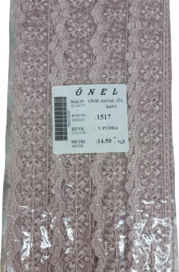 Dantel Polyester Sanal Tül Bant Y.Pudra 14,50 Metre En 3 cm ON-1517-PU - Image 1