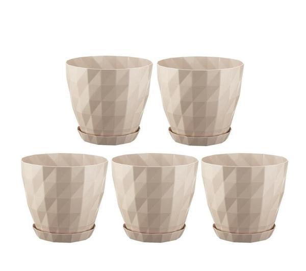 Omnipazar SO-KRT4 Dekoratif Kristal Saksı Takımı 3.25 lt Kirli Beyaz 5 Adet - Image 1