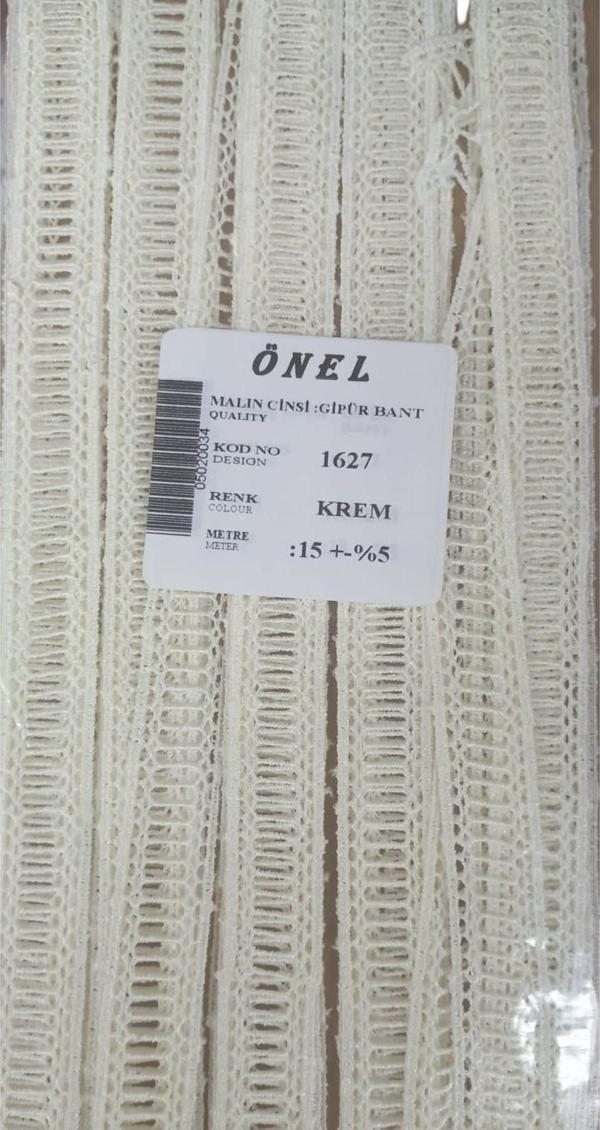Dantel Polyester Güpür Bant Krem 15 Metre En 3 cm ON-1627-KR - Image 1