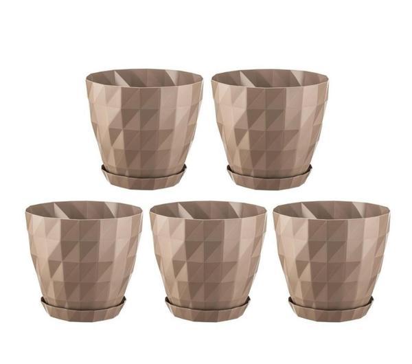 Omnipazar SO-KRT4 Dekoratif Kristal Saksı Takımı 3.25 lt Mocha 5 Adet - Image 1