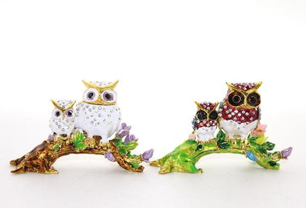 Swarovski Dal Üstünde 2'li Baykuş - Image 1