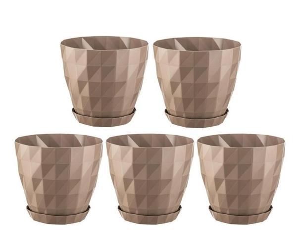 Omnipazar SO-KRT5 Dekoratif Kristal Saksı Takımı 6 lt Mocha 5 Adet - Image 1