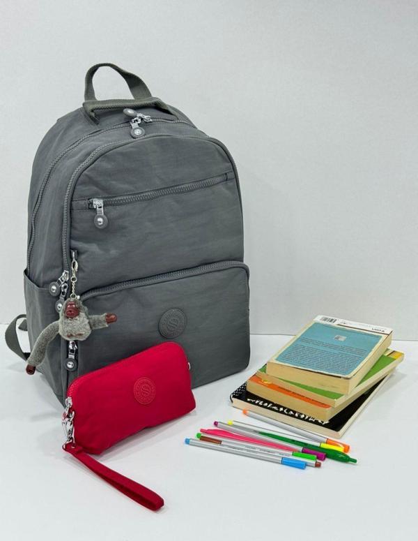 Unisex Suya Dayanıklı Krinkıl Kumaş Laptop Bölmeli Sırt Çantası Ve Askılı Kalemlik - Image 1