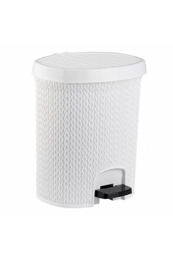 Plastik Örgülü Pedallı Çöp Kovası 5.5 Litre Turkuaz - Image 1