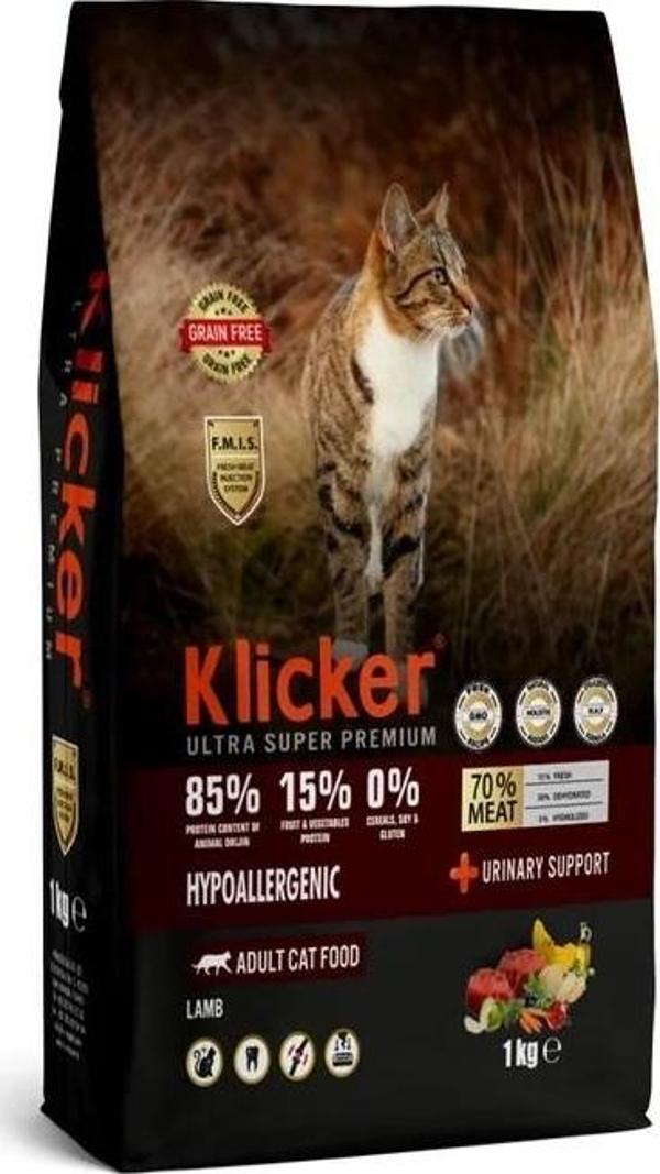KLICKER YETİŞKİN KEDİ KURU MAMASI HYPOALLERGENIC KUZULU - Image 1