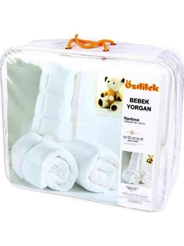 Özdilek Ranforce %100 Pamuk Kumaş Bebek Yorganı (95x145)-Beyaz - Image 1