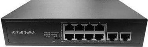 Uranium POE-8020-96W – 8 Port 10/100 Mbps PoE + 2 Port 10/100 Mbps RJ45 Uplink Switch - Image 1