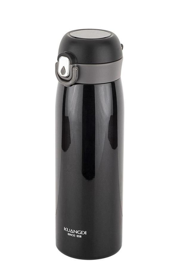 Okadı Siyah Paslanmaz Çelik Isı Göstergeli Termos 480ml - Image 1