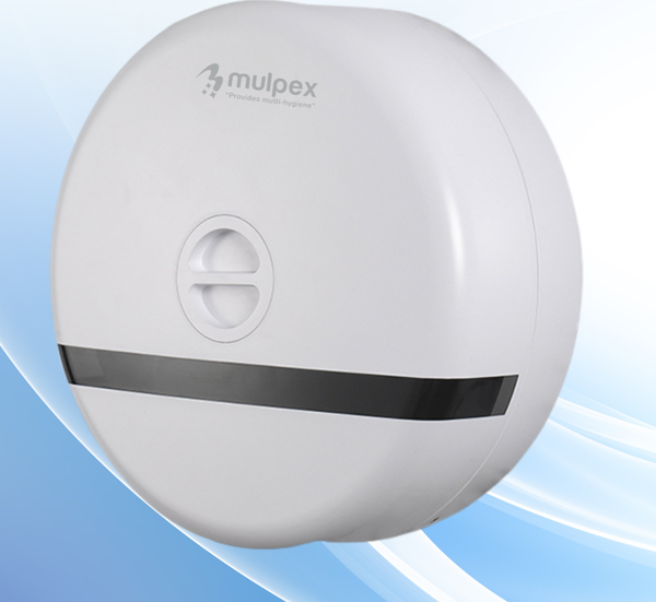 Mulpex Duvara Monte Mini Jumbo Tuvalet Kağıdı Dispenseri / Kağıtlık | Premium ABS Gövde, Anahtarlı Kilit, Vidalı & Yapışkan Montaj – Beyaz - Image 1