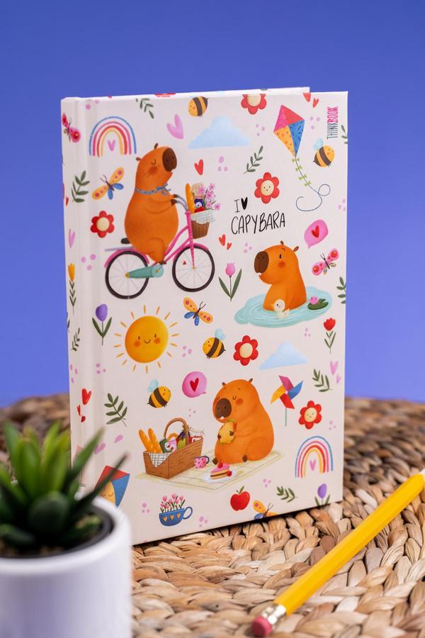 Thinkbook Capybara Piknik Sert Kapaklı Defter 14x20 - Image 1