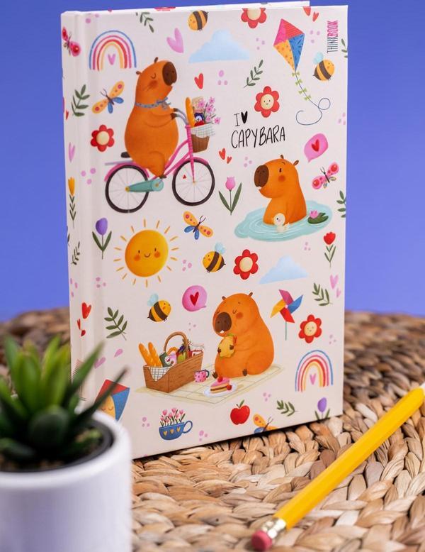 Thinkbook Capybara Piknik Sert Kapaklı Defter 14x20 - Image 1