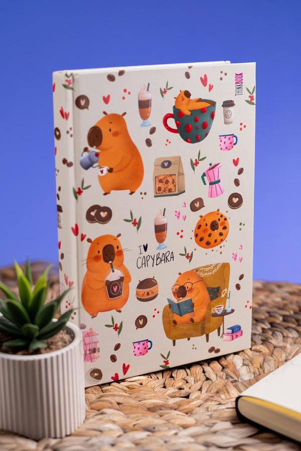 Thinkbook Capybara Kurabiye Sert Kapaklı Defter 14x20 - Image 1