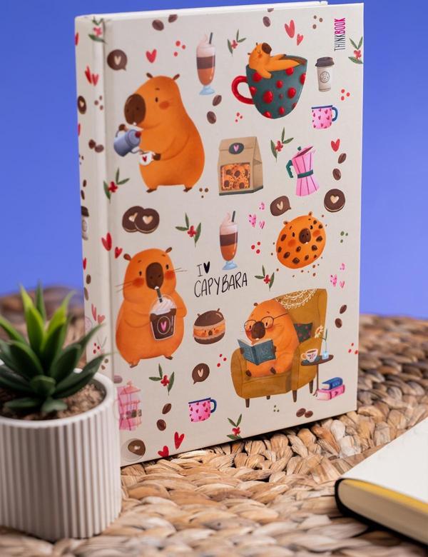 Thinkbook Capybara Kurabiye Sert Kapaklı Defter 14x20 - Image 1