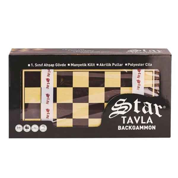 Nessiworld 1021798 Star Antik Ceviz Tavla Takımı -Star Oyun Aletleri - Image 1