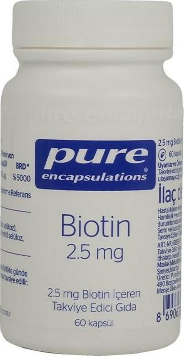Pure Encapsulations Biotin 2.5 Mg 60 Kapsül - Image 1