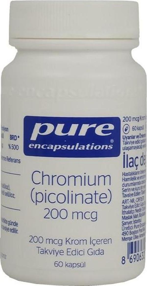 Pure Encapsulations Chromium Picolinate 200 Mcg 60 Kapsül - Image 1