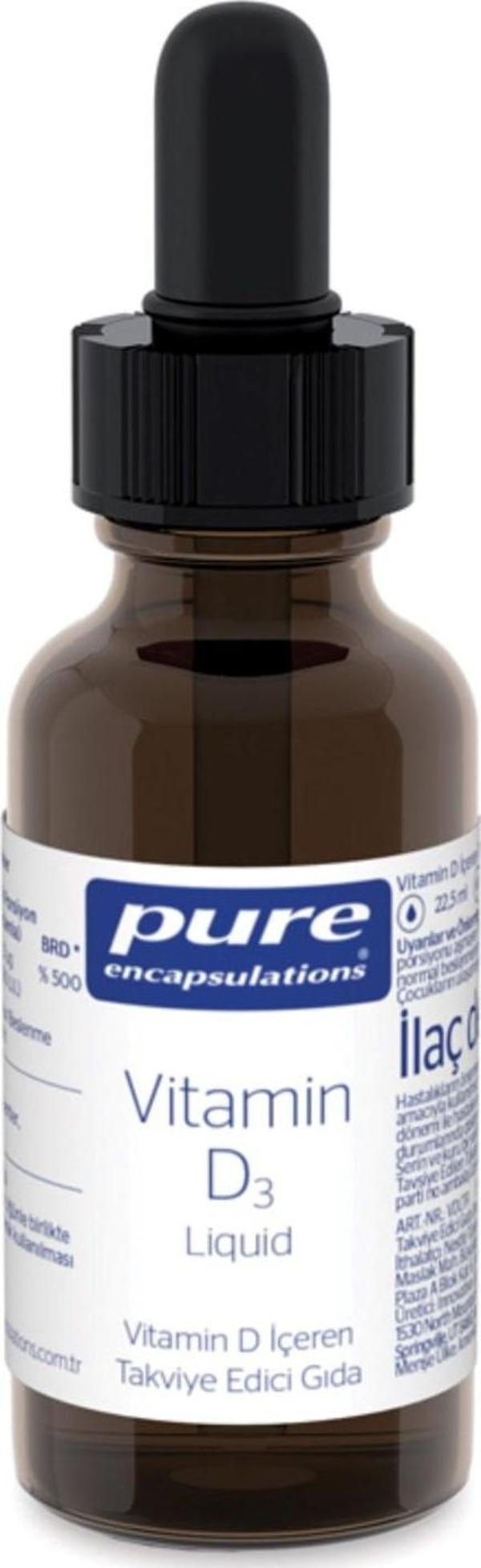 Pure Encapsulations Vitamin D3 Likit 22.5 mL - Image 1