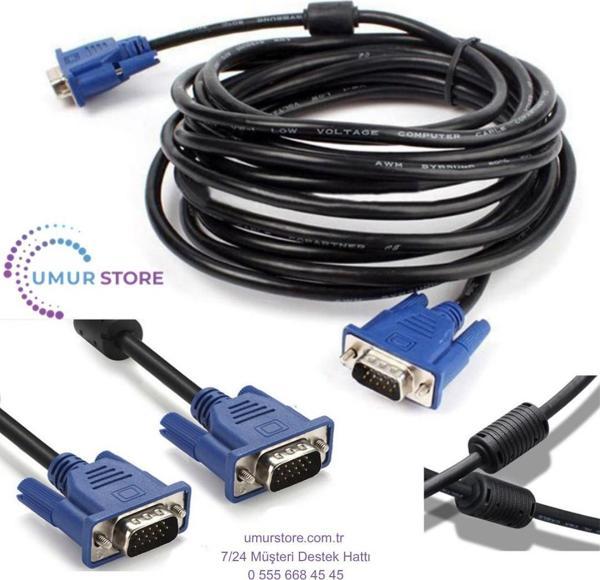 10M Orjinal VGA Görüntü Kablosu Projeksiyon Ekran Monitör LCD Tv - 10 Metre - Image 1