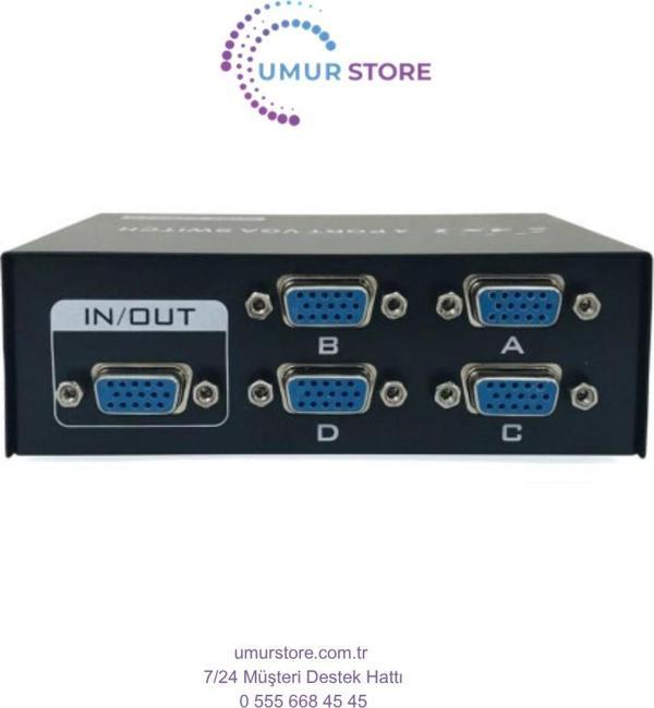4 Port VGA Switch 4 Port VGA Seçici Seçmeli VGA Switch Kayıt Cihazı Kasa VGA Switch - Image 1