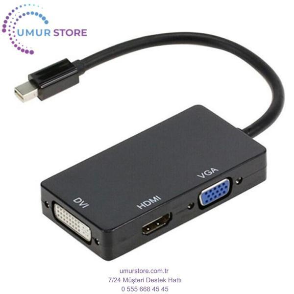 Mini Displayport To HDMI Dvi Vga Kablo Çevirici Dönüştürücü Thunderbolt Adaptör - Image 1