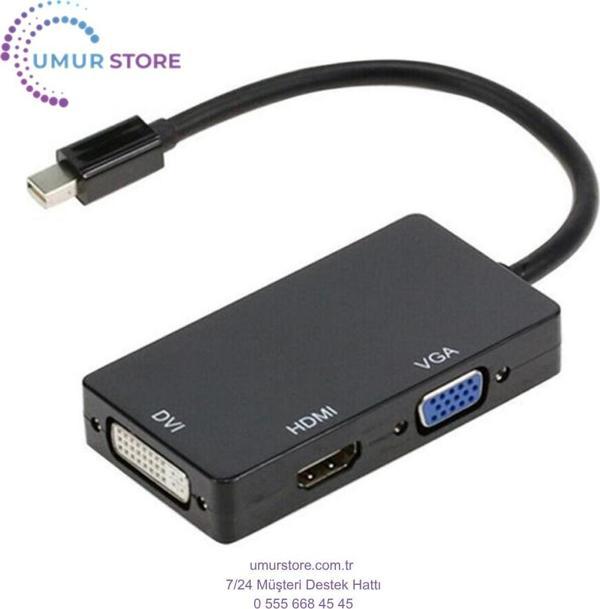 Mini Displayport To HDMI Dvi Vga Kablo Çevirici Dönüştürücü Thunderbolt Adaptör - Image 1