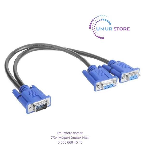 VGA Y Kablo VGA Splitter Kablo 2 Li VGA Çoklayıcı Kablo - Image 1